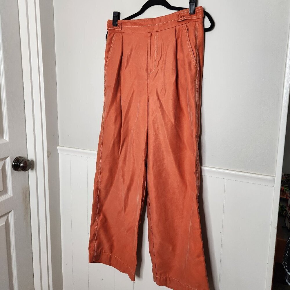 ANTHROPOLOGIE Orange Wide Leg Trousers